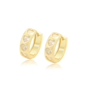 Lover Huggies 14K Gold Plated Earrings