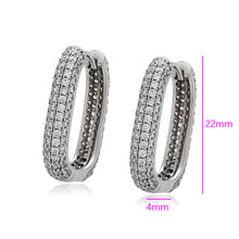 Load image into Gallery viewer, Stacey Silver Earrings Pave style Rhodium Plated