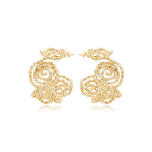 Margaret Roses Earrings 14K Gold Plated