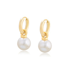 Load image into Gallery viewer, Pearl Classic Earrings 14K Gold Plated 2 in 1