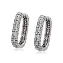 Load image into Gallery viewer, Stacey Silver Earrings Pave style Rhodium Plated