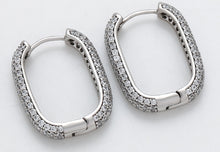 Load image into Gallery viewer, Stacey Silver Earrings Pave style Rhodium Plated