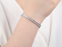 Load image into Gallery viewer, Breakfast at Tiffany? Tennis Bracelet Rhodium Plated