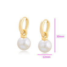 Load image into Gallery viewer, Pearl Classic Earrings 14K Gold Plated 2 in 1