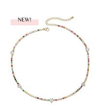 Load image into Gallery viewer, Colorful Betsey Adjustable Necklace to Chocker 14K Gold Plated